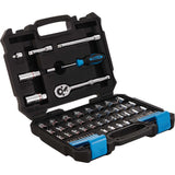 CHANNELLOCK 63 Piece Metric/SAE Socket Set, for 1/4" and 3/8" Drive