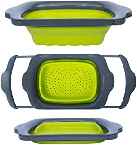 Kitchen Envy Over-The-Sink Collapsible Colander With Pull-out Handles