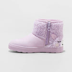 Cat & Jack Toddler Keely Animal Print Zipper Winter Shearling Style Boots - Purple